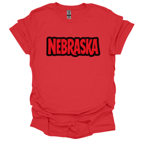 Nebraska Bold Graphic T-Shirt | Minimalist State Pride Tee
