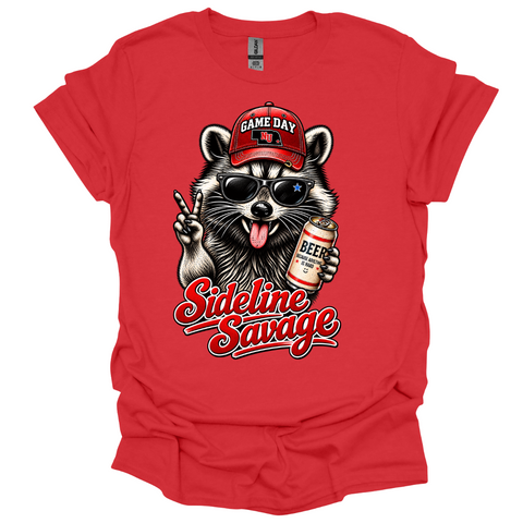 Nebraska Sideline Savage Raccoon T-Shirt | Game Day Beer Tee