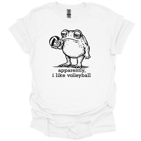 Apparently I Like Volleyball Shirt – Funny Nebraska Frog Graphic Tee