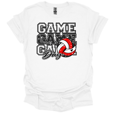 Serve Up Some Sparkle – Game Day Volleyball Nebraska T-Shirt