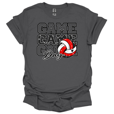 Serve Up Some Sparkle – Game Day Volleyball Nebraska T-Shirt