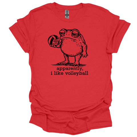 Apparently I Like Volleyball Shirt – Funny Nebraska Frog Graphic Tee