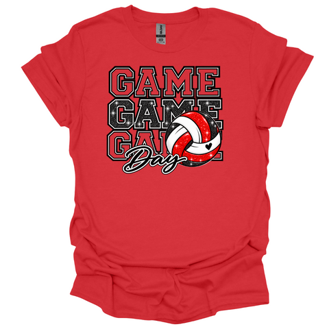 Serve Up Some Sparkle – Game Day Volleyball Nebraska T-Shirt