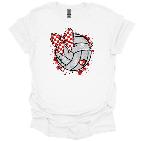 Nebraska Huskers Volleyball Bow Tee – Vintage Game Day Shirt