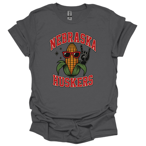 Rock On Nebraska Huskers Corn T-Shirt | Funny Game Day Tee