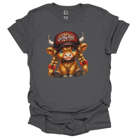 Go Big Red Highland Cow T-Shirt | Nebraska Game Day Tee