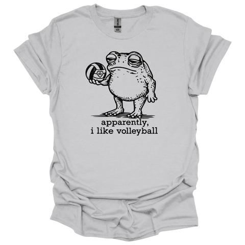 Apparently I Like Volleyball Shirt – Funny Nebraska Frog Graphic Tee