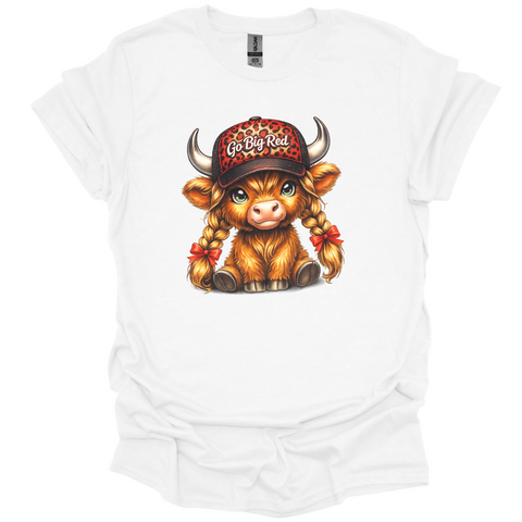 Go Big Red Highland Cow T-Shirt | Nebraska Game Day Tee