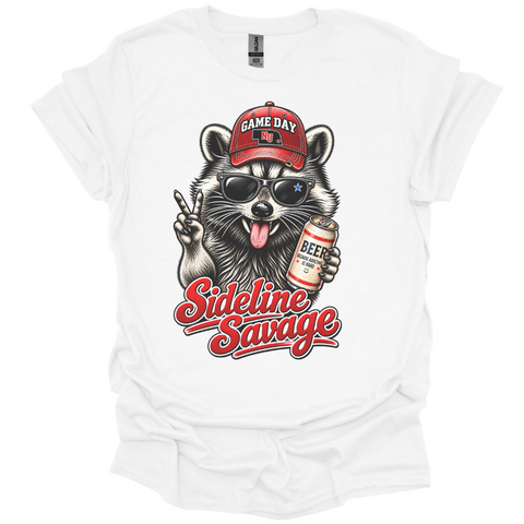 Nebraska Sideline Savage Raccoon T-Shirt | Game Day Beer Tee