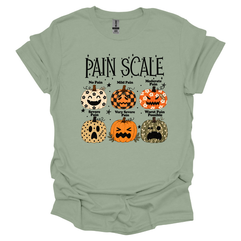 Halloween Nurse Shirt – Pumpkin Pain Scale Graphic T-Shirt