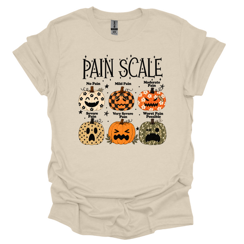 Halloween Nurse Shirt – Pumpkin Pain Scale Graphic T-Shirt