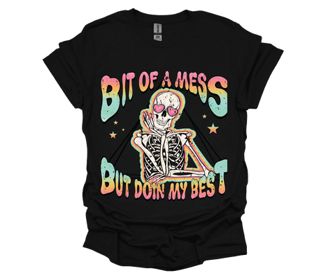 Bit of a Mess Skeleton - Softstyle Unisex T-Shirt