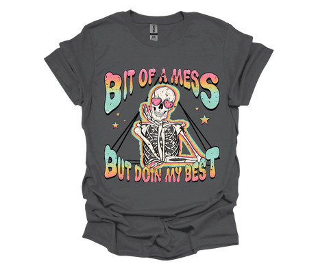 Bit of a Mess Skeleton - Softstyle Unisex T-Shirt
