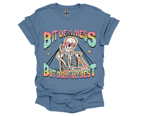 Bit of a Mess Skeleton - Softstyle Unisex T-Shirt