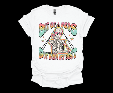 Bit of a Mess Skeleton - Softstyle Unisex T-Shirt