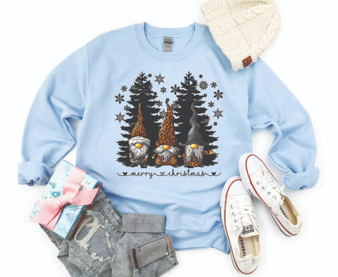 Gnomes in Leopard PJs Christmas Sweatshirt - Cozy Crewneck