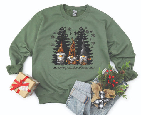 Gnomes in Leopard PJs Christmas Sweatshirt - Cozy Crewneck
