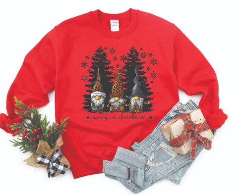 Gnomes in Leopard PJs Christmas Sweatshirt - Cozy Crewneck
