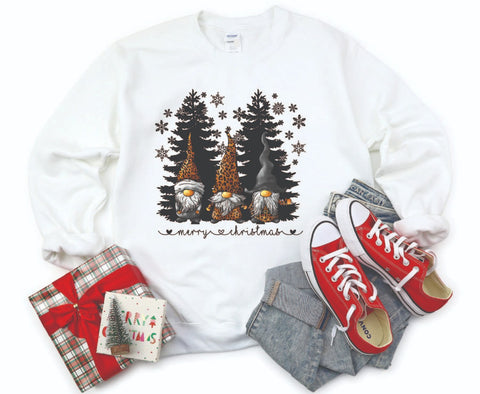 Gnomes in Leopard PJs Christmas Sweatshirt - Cozy Crewneck
