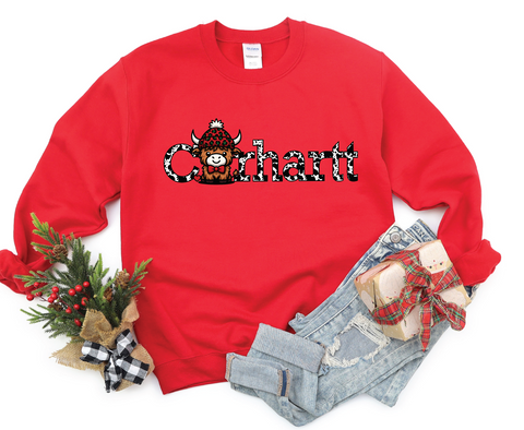 Carhartt Highland Cow Christmas Crewneck Sweatshirt
