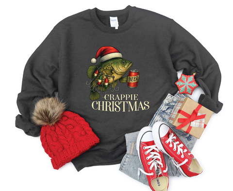 Crappie Christmas Sweatshirt – Funny Fishing Gift for Him