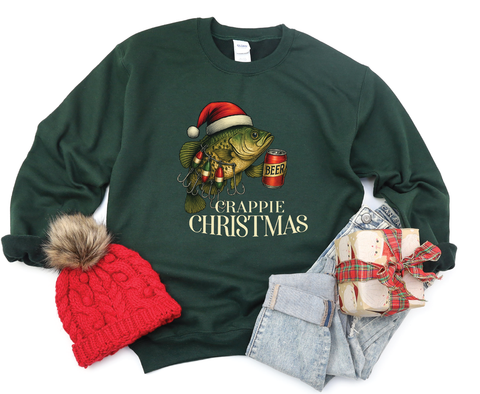 Crappie Christmas Sweatshirt – Funny Fishing Gift for Him