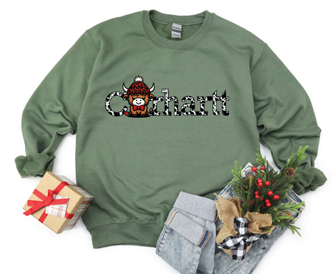 Carhartt Highland Cow Christmas Crewneck Sweatshirt