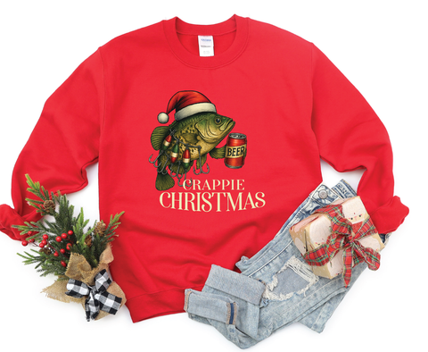 Crappie Christmas Sweatshirt – Funny Fishing Gift for Him