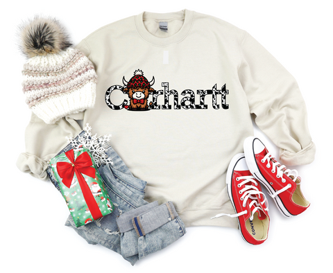 Carhartt Highland Cow Christmas Crewneck Sweatshirt