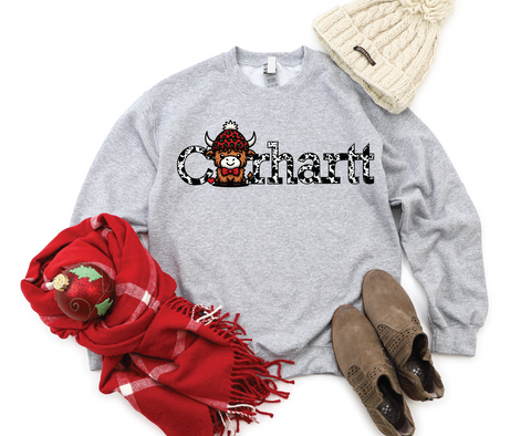 Carhartt Highland Cow Christmas Crewneck Sweatshirt