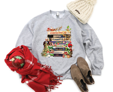 2024 Vintage Christmas VHS sweatshirt with a retro design inspired by 90s holiday movies, perfect for fans of vintage Christmas nostalgia.


