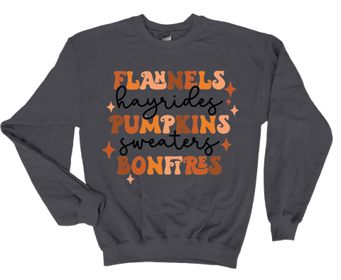 Flannels, Hayrides, Pumpkins - Softstyle Unisex Crewneck