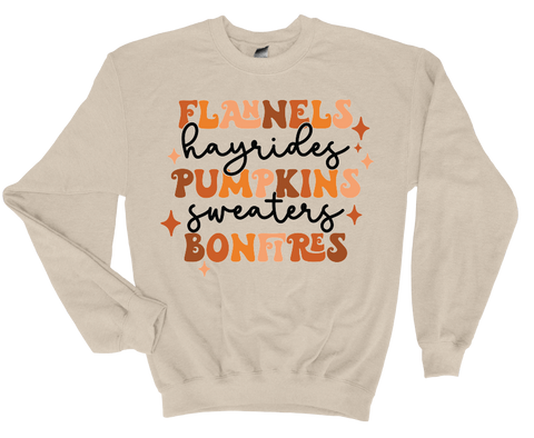 Flannels, Hayrides, Pumpkins - Softstyle Unisex Crewneck