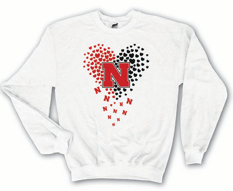Nebraska Huskers floating hearts Huskers Crewneck Sweatshirt