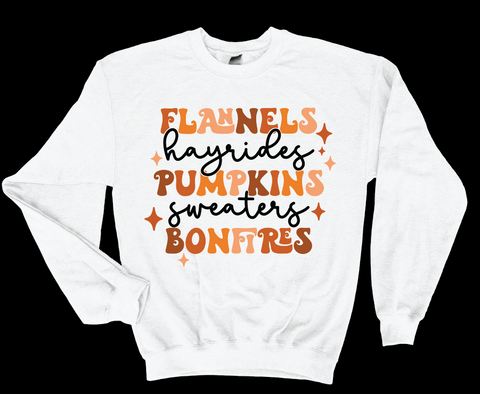 Flannels, Hayrides, Pumpkins - Softstyle Unisex Crewneck