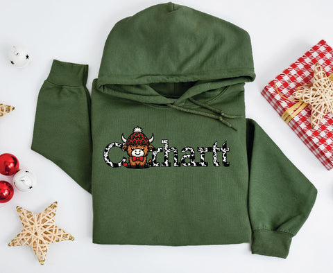 Carhartt Highland Cow Christmas Hoodie