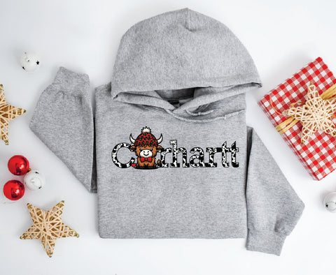 Carhartt Highland Cow Christmas Hoodie