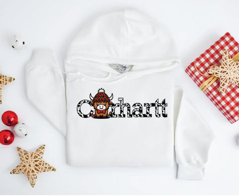 Carhartt Highland Cow Christmas Hoodie