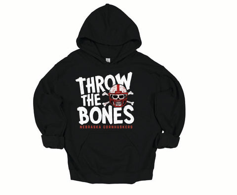 Throw the Bones – Nebraska Cornhuskers Skull Hoodie