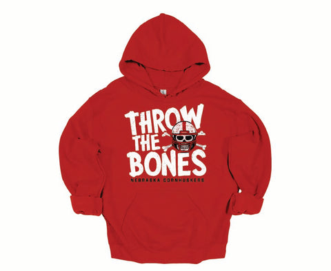 Throw the Bones – Nebraska Cornhuskers Skull Hoodie
