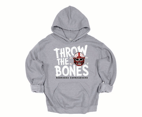 Throw the Bones – Nebraska Cornhuskers Skull Hoodie