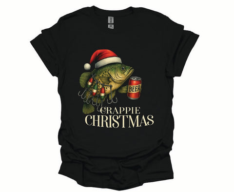 Hooked on Holiday Cheer – Crappie Christmas Tee