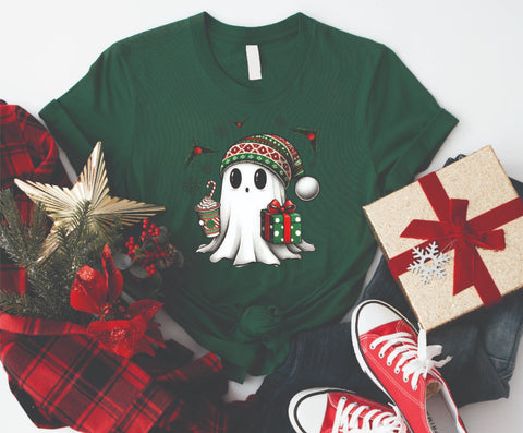 Festive Ghost Christmas - Soft Style Tshirt