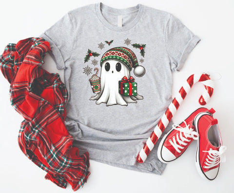 Festive Ghost Christmas - Soft Style Tshirt
