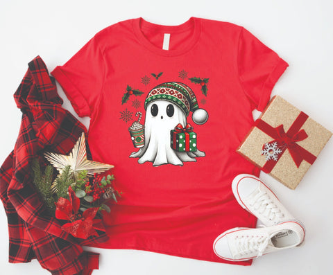 Festive Ghost Christmas - Soft Style Tshirt