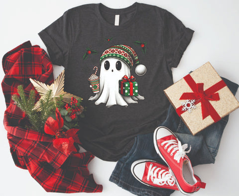 Festive Ghost Christmas - Soft Style Tshirt