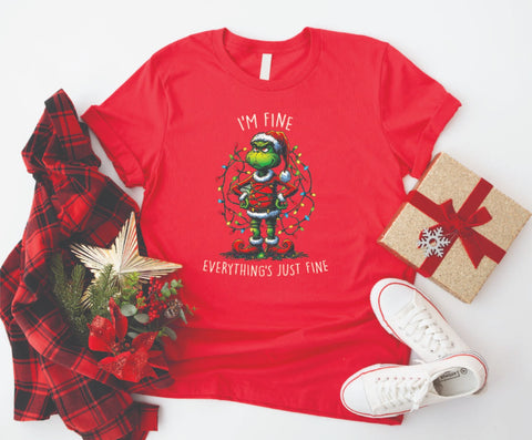 I'm Fine, Everything's Just Fine Grinch- Soft Style Tshirt