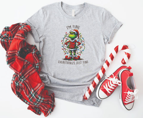 I'm Fine, Everything's Just Fine Grinch- Soft Style Tshirt