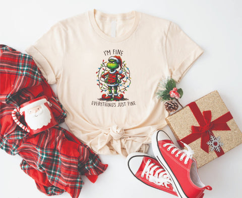 I'm Fine, Everything's Just Fine Grinch- Soft Style Tshirt