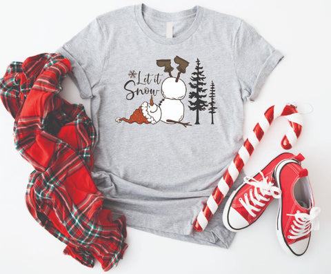 Let It Snow Snowman  – Fun & Playful Holiday Apparel - Soft Style Tshirt